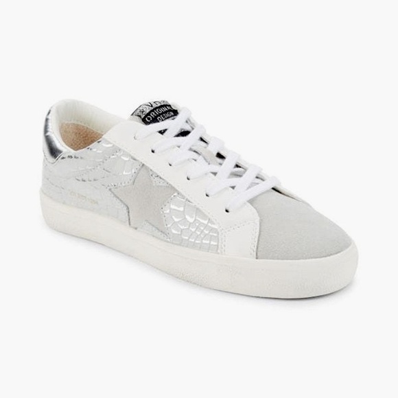 Vintage Havana-Edge Croc Embossed Leather Sneakers-size 7.5 Gray/white-Brand New - Picture 14 of 14